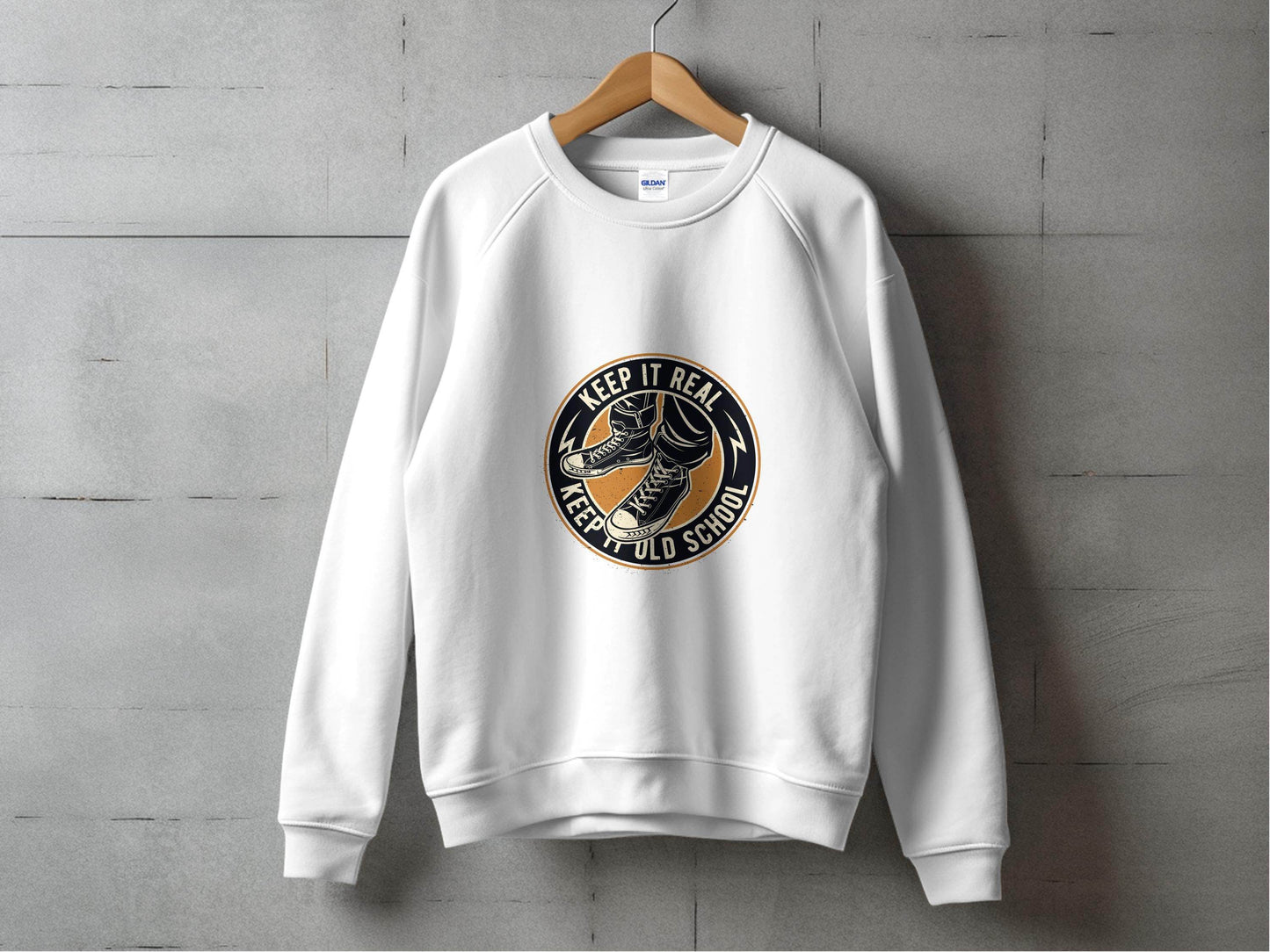 Keep It Real Keep It Old School Retro Shoes Graphic Sweater - Design & Vybe
