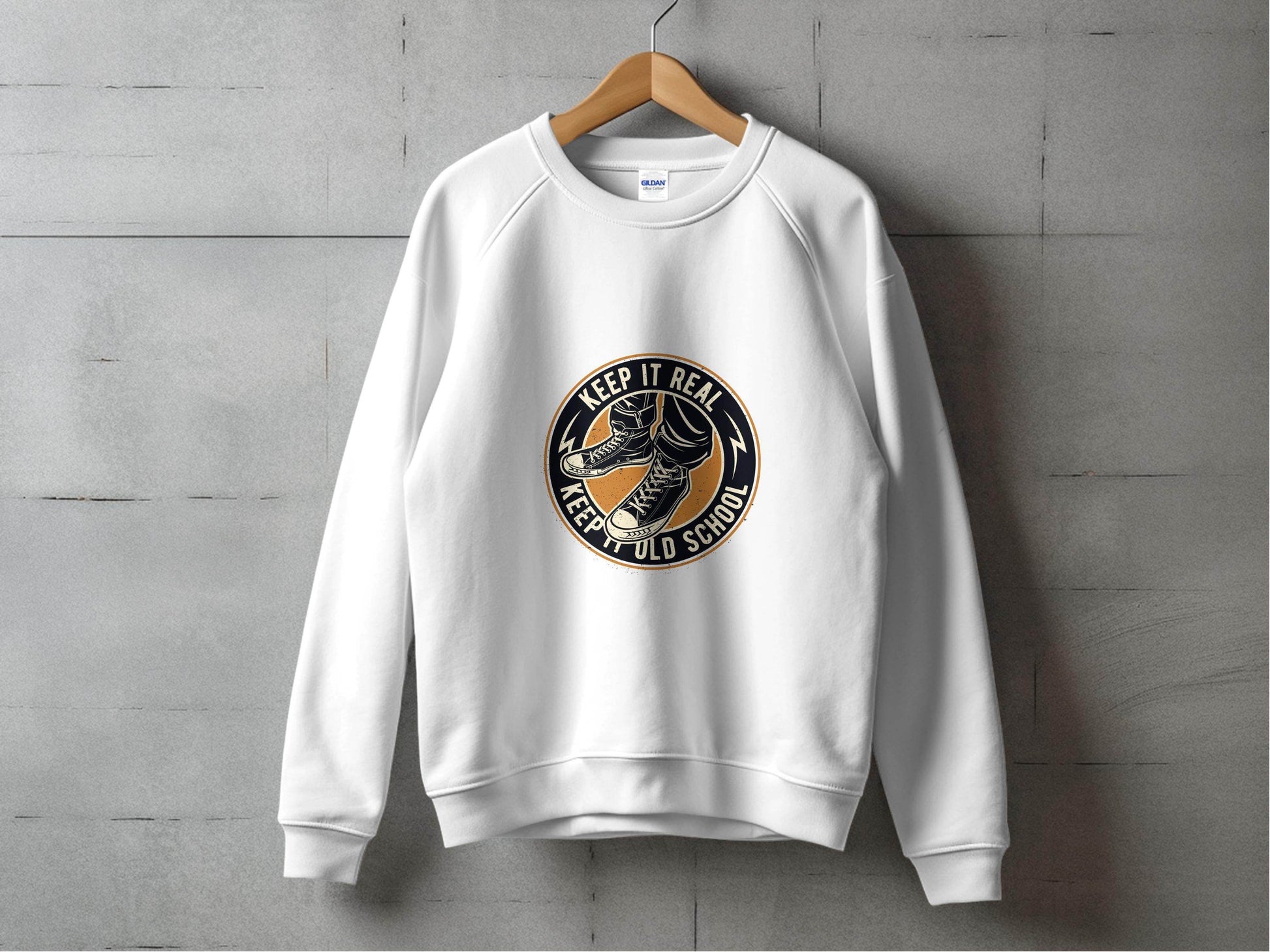 Keep It Real Keep It Old School Retro Shoes Graphic Sweater - Design & Vybe