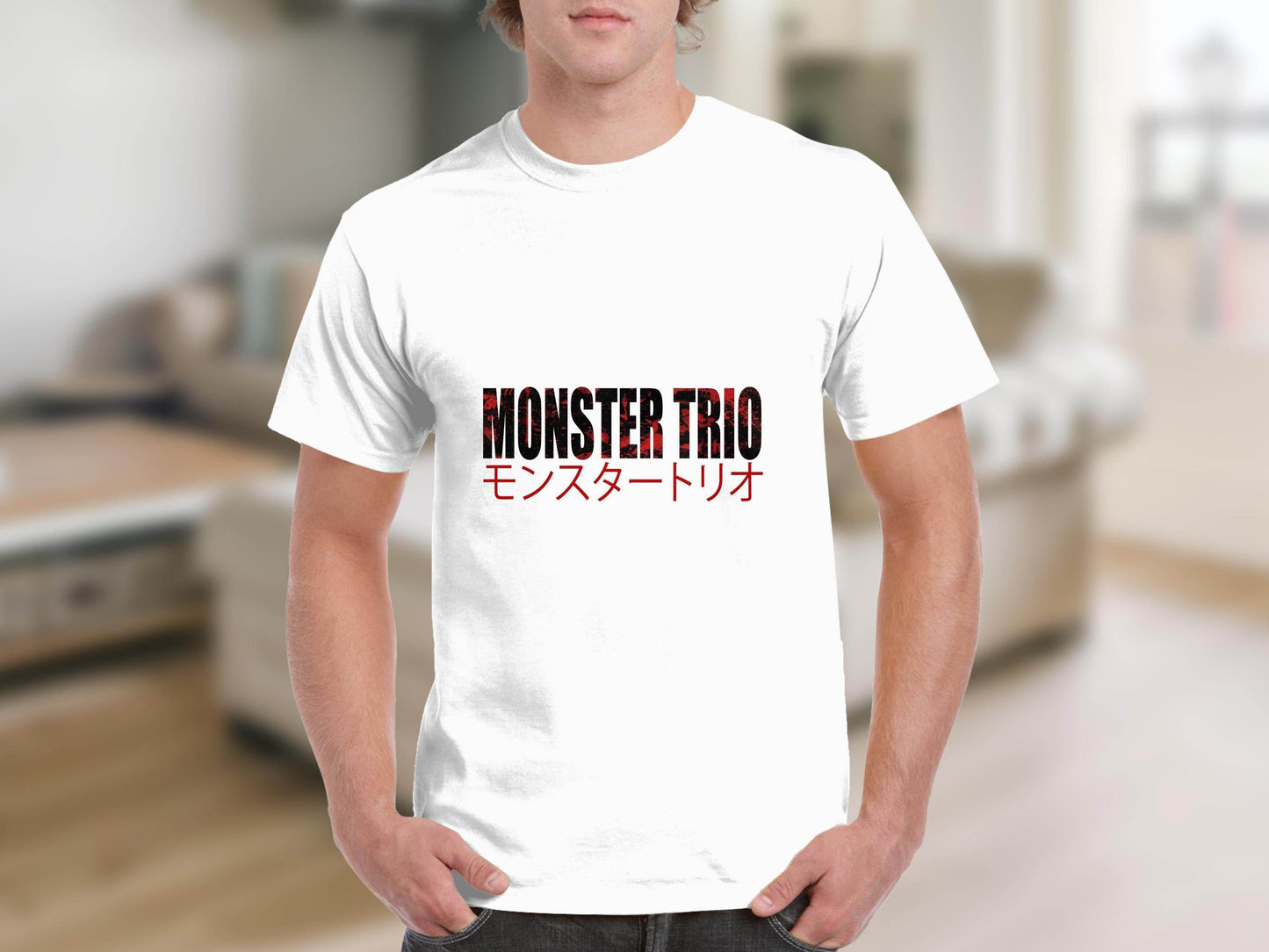 Monster Trio Japanese Text Design Fan Apparel T-Shirt - Design & Vybe