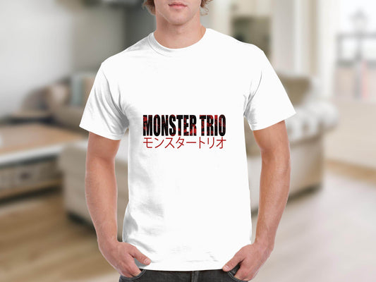 Monster Trio Japanese Text Design Fan Apparel T-Shirt - Design & Vybe