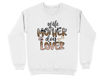 Wife Mother Dog Lover Animal Print Bone Graphic Sweater - Design & Vybe