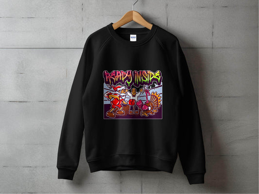 Funny Santa vs Turkey Boxing Ring Graphic Sweater - Design & Vybe
