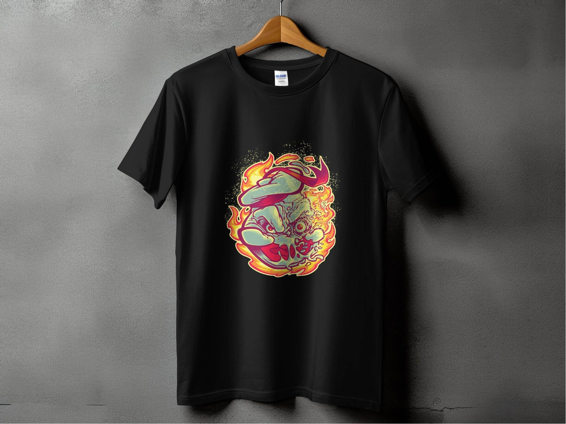 Burning Undead Creature in Flames Graphic Design T-Shirt - Design & Vybe