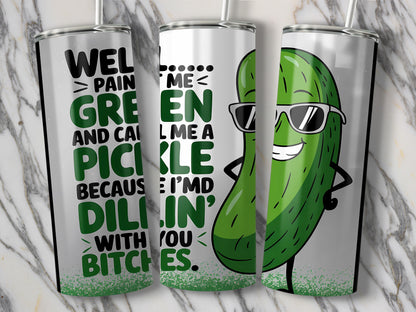 Funny Dill Pickle With Sunglasses Tumbler product type
