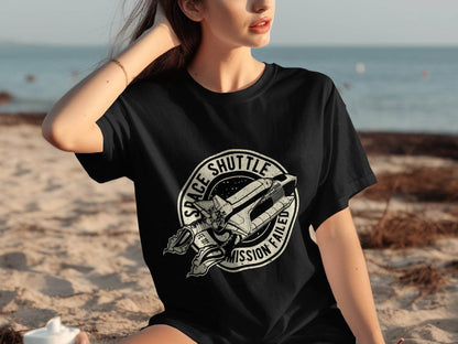 Space Shuttle Mission Failed Graphic Print T-Shirt - Design & Vybe