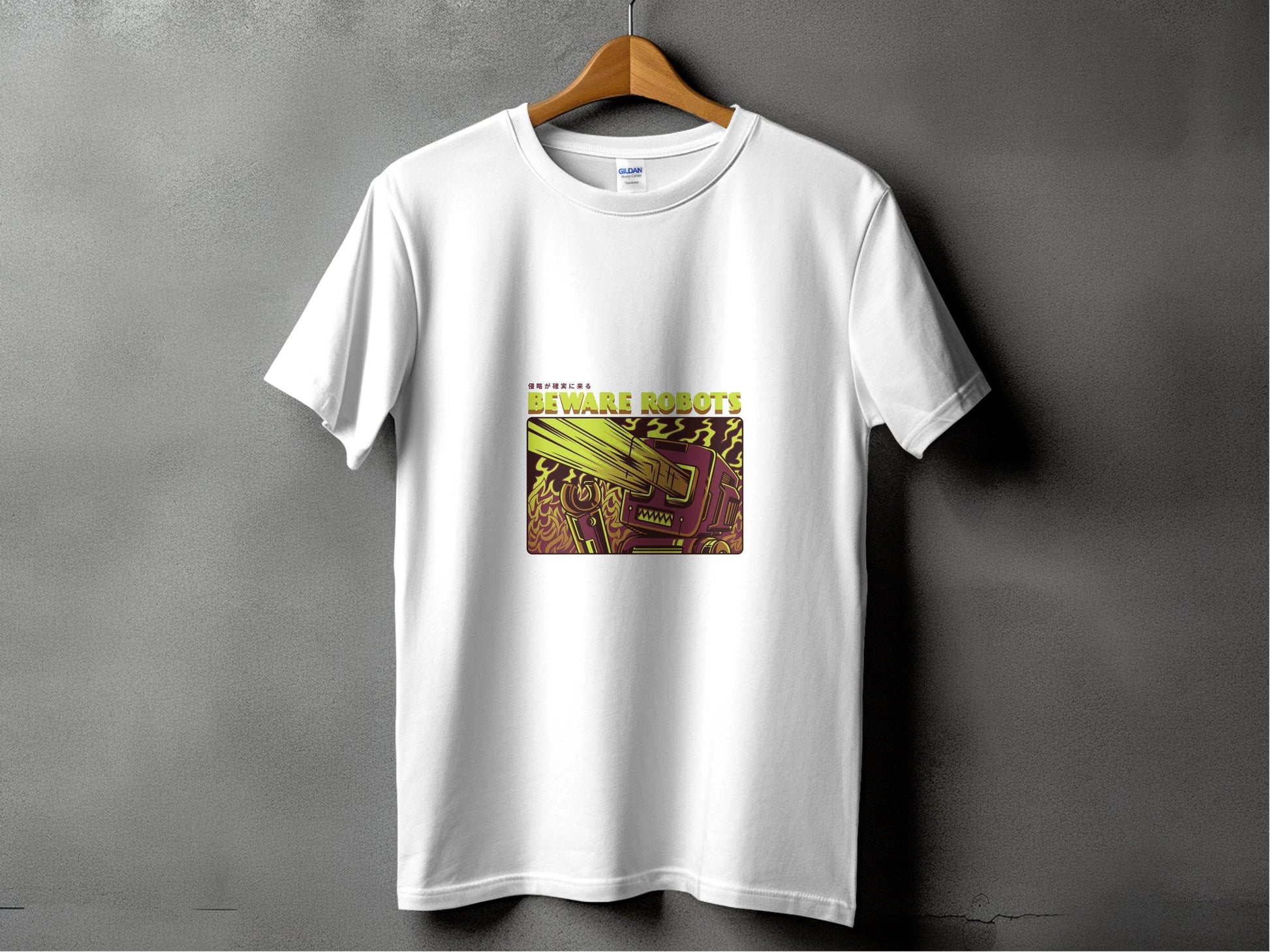 Retro Robot Invasion Graphic Beware Robots T-Shirts - Design & Vybe