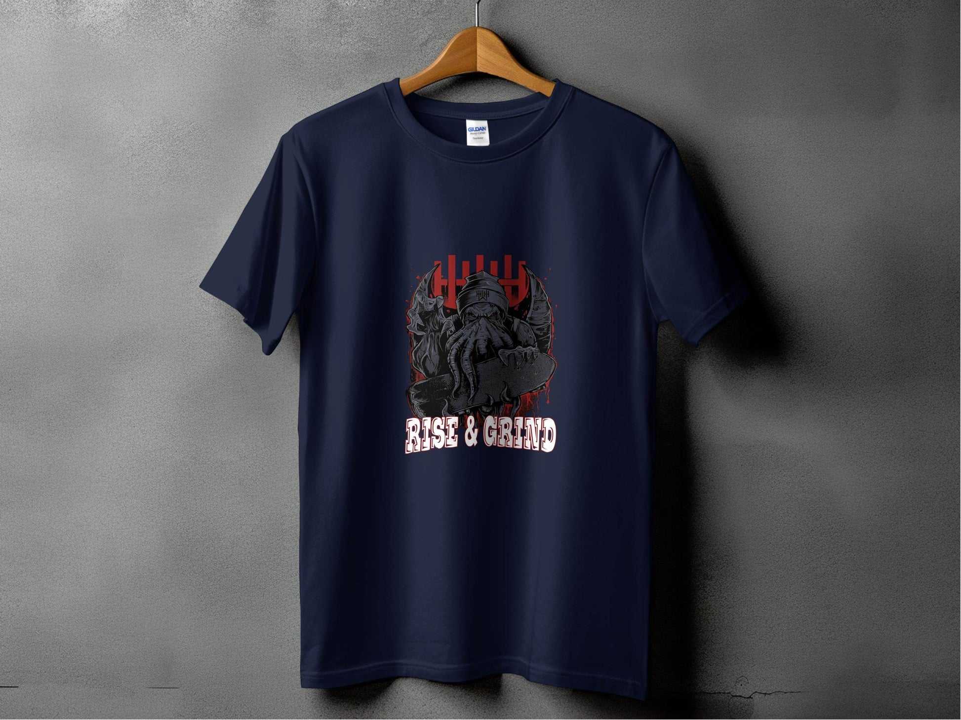 Rise and Grind Skater Monster Graphic Novelty T-Shirt - Design & Vybe