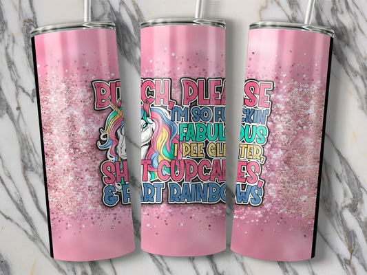 Beach Please Unicorn Fabulous Tumbler Glitter Cup product