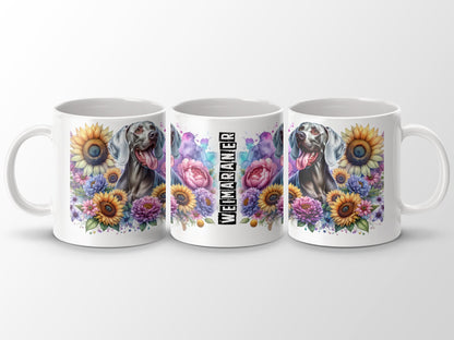 Colorful Weimaraner Dog Floral Print Mug product type