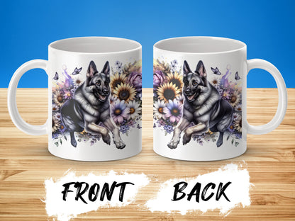 German Shepherd Floral Design Mug Front Back product type