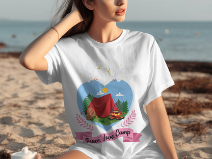 Peace Love Camp Heart Graphic T-shirt product