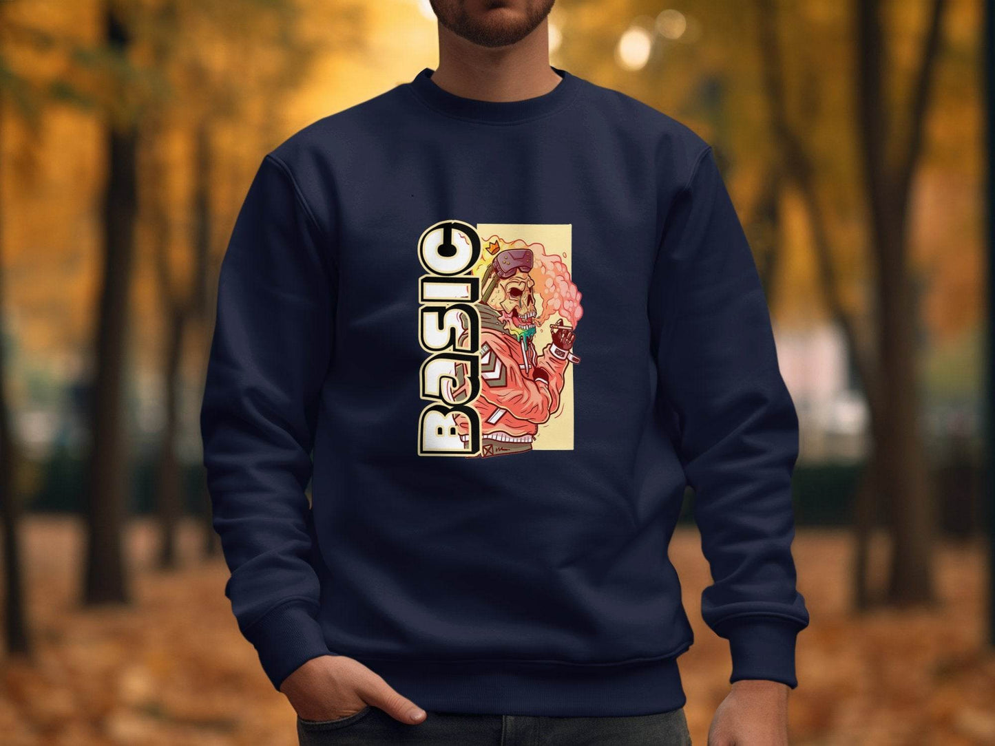 Basic Smoking Skeleton in VR Headset and Crown Hoodie - Design & Vybe