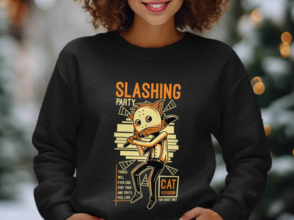 Slashing Party Cat Version for Adult Only Graphic Hoodie - Design & Vybe