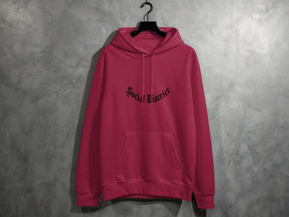 Social District Gothic Font Style Word Graphic Hoodie - Design & Vybe