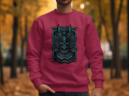 Menacing Samurai Skull Design Graphic Sweater - Design & Vybe