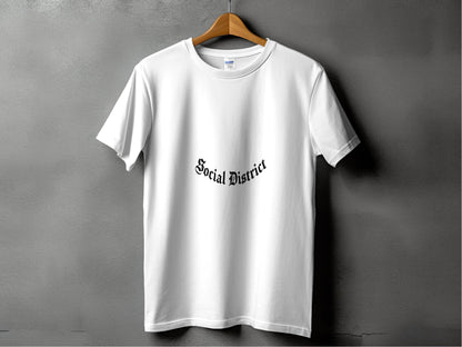 Social District Gothic Font Style Word Graphic T-Shirt - Design & Vybe