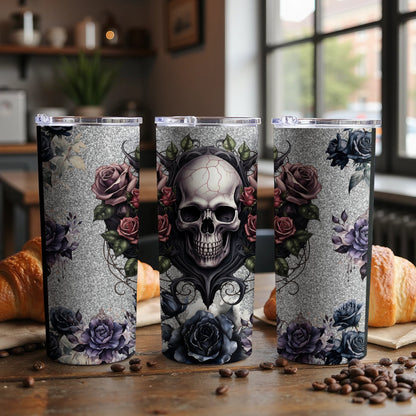 Gothic Skull and Roses Design Insulated Drinkware product