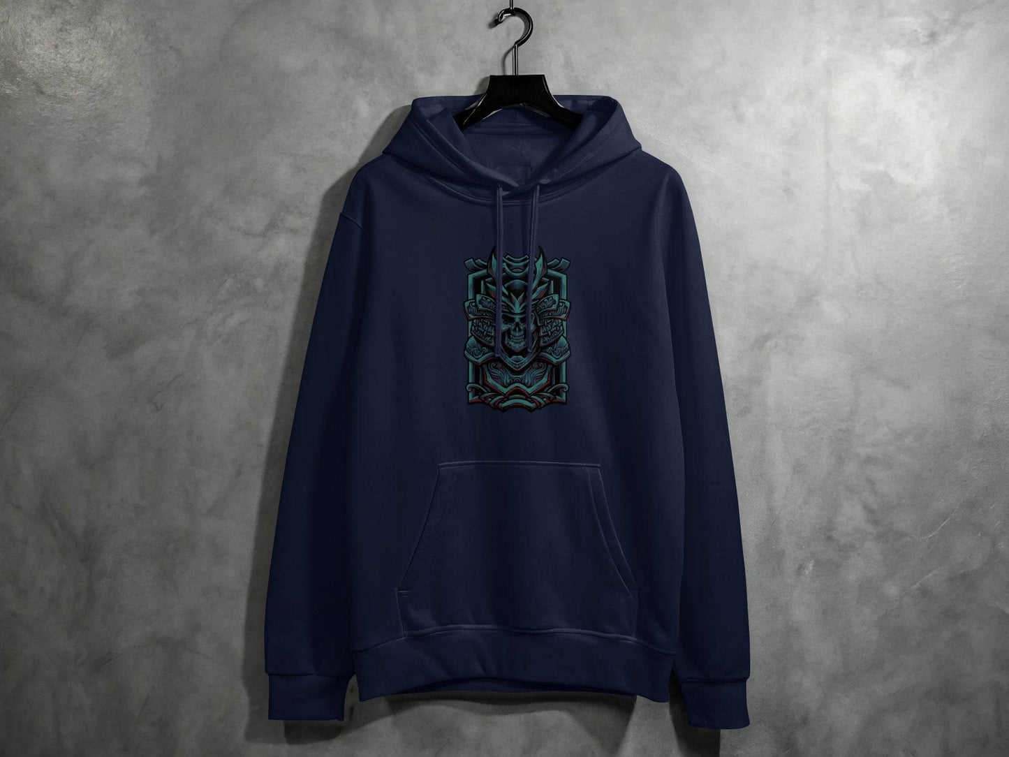 Menacing Samurai Skull Design Graphic Hoodie - Design & Vybe