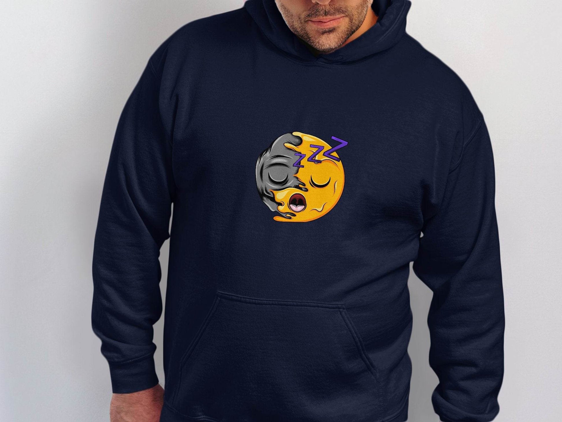 Tired Cartoon Character with Snoozing ZZZ Symbols Hoodie - Design & Vybe