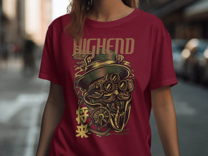 Highend Steampunk Character Illustration Print T-Shirt - Design & Vybe