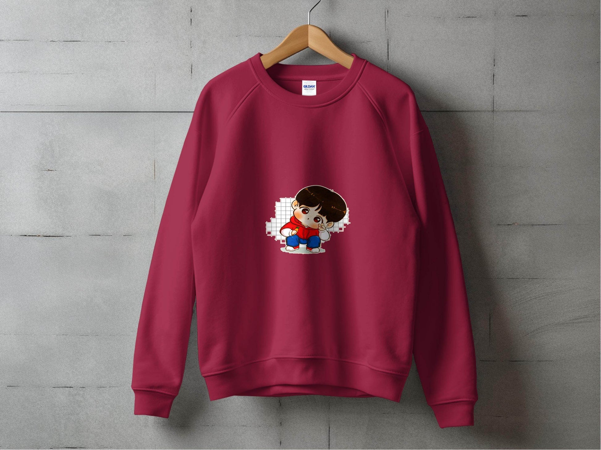 Cute Cartoon Boy In Red Hoodie Carrot in Hand Hoodie - Design & Vybe
