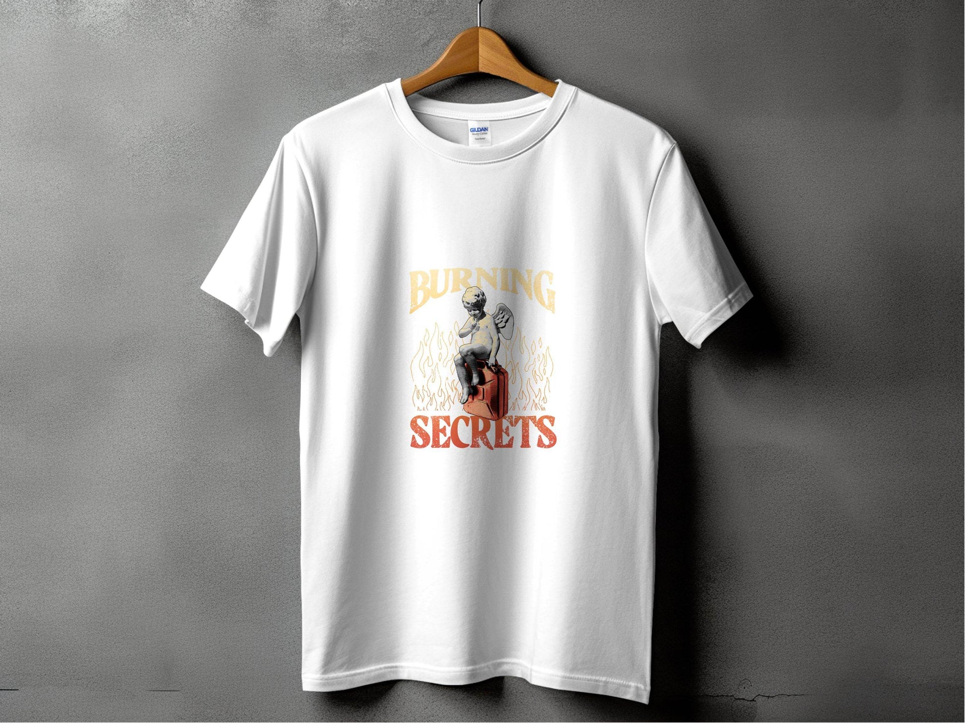Burning Secrets Angel Graphic Novelty Design Cool T-Shirt - Design & Vybe