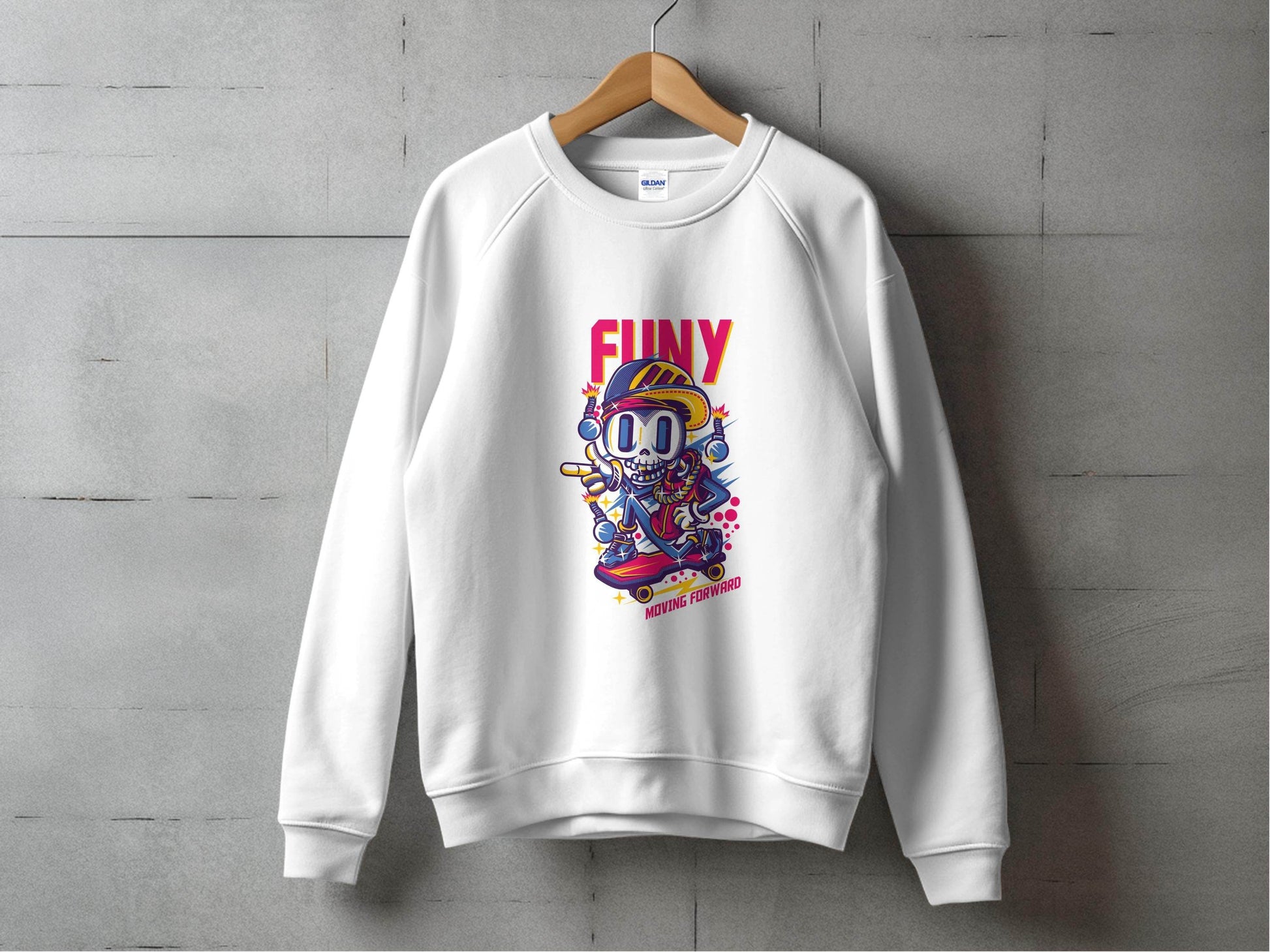 Funny Skull With Bomb On Skateboard Moving Forward Hoodie - Design & Vybe