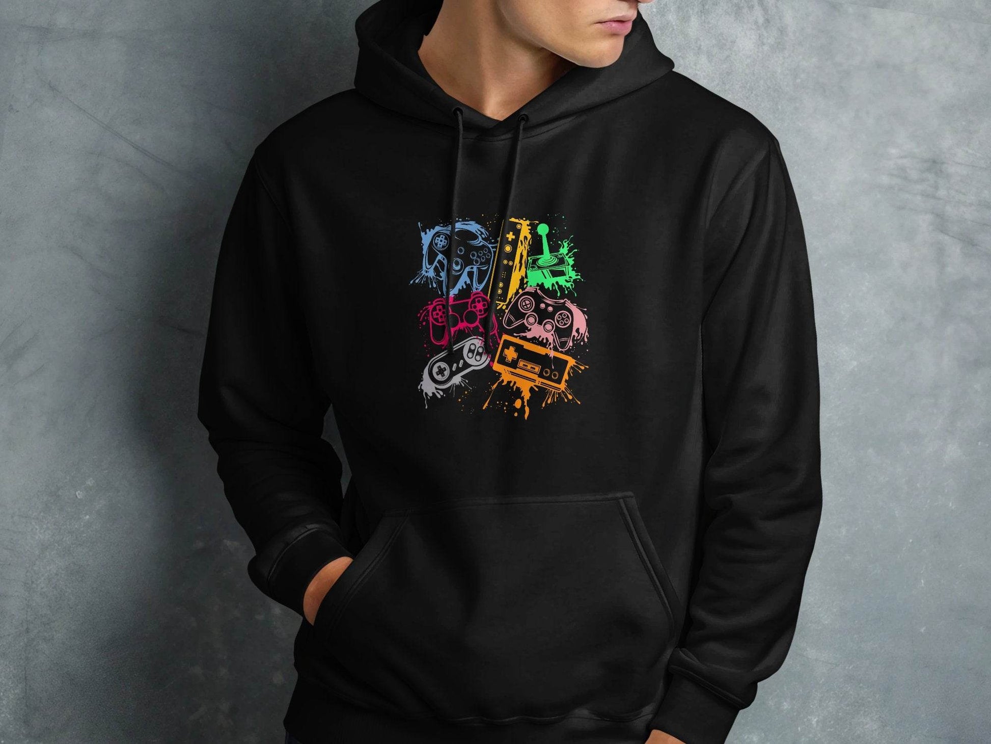 Gaming Console Joypad Colorful Style Design Artwork Hoodie - Design & Vybe