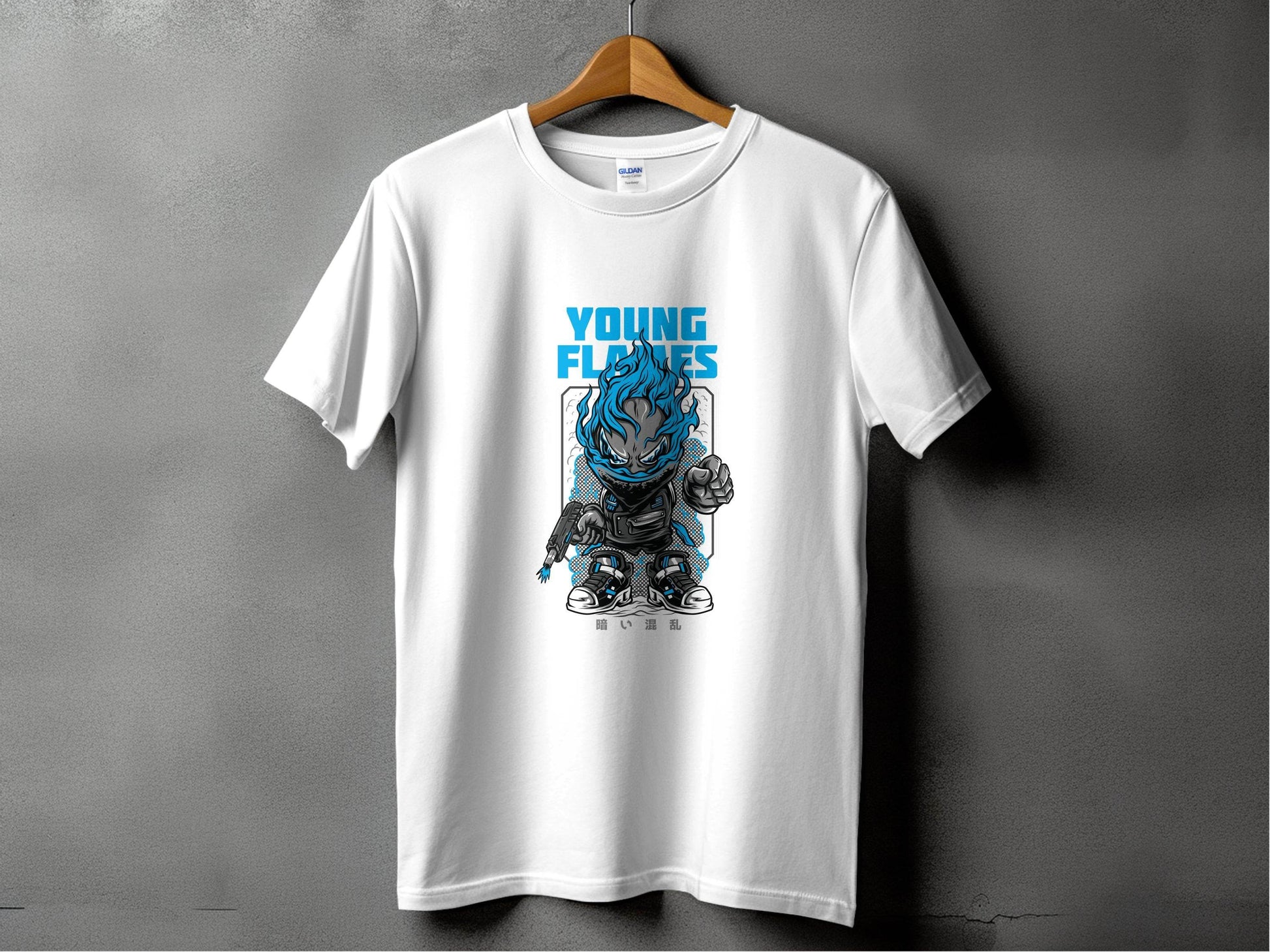 Young Flames Cartoon Style Monster Character Graphic T-Shirt - Design & Vybe