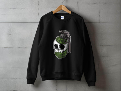Skull Grenade Graphic Design Funny Unique Style Sweater - Design & Vybe