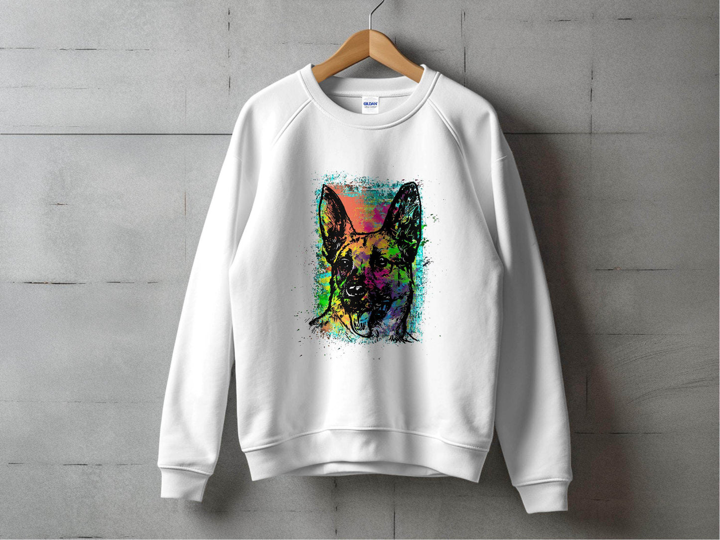 Vibrant German Shepherd Illustration Art Sweater - Design & Vybe