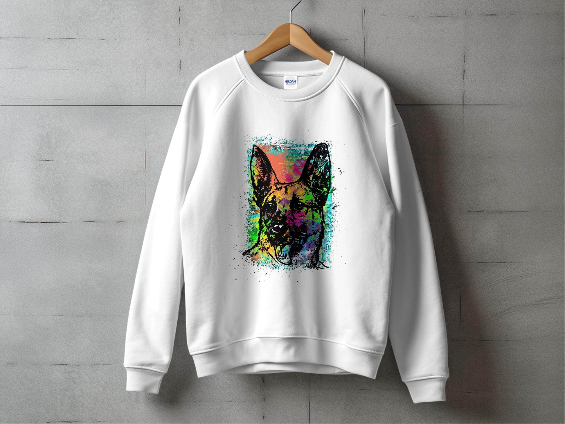 Vibrant German Shepherd Illustration Art Sweater - Design & Vybe