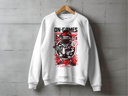 On Games Vr Gaming Schoolart Skull Graphic Design Sweater - Design & Vybe