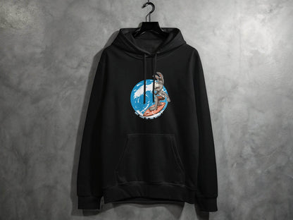 Donkey Surfing Adventure Graphic Print Hoodie - Design & Vybe