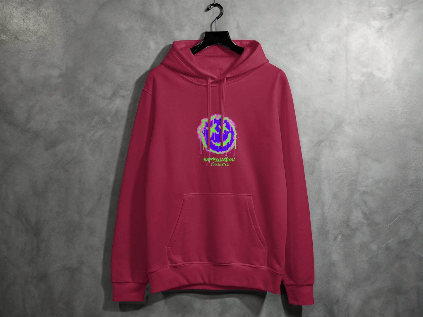 Happy Nation Toxiclated Smiley Face Graphic Design Hoodie - Design & Vybe