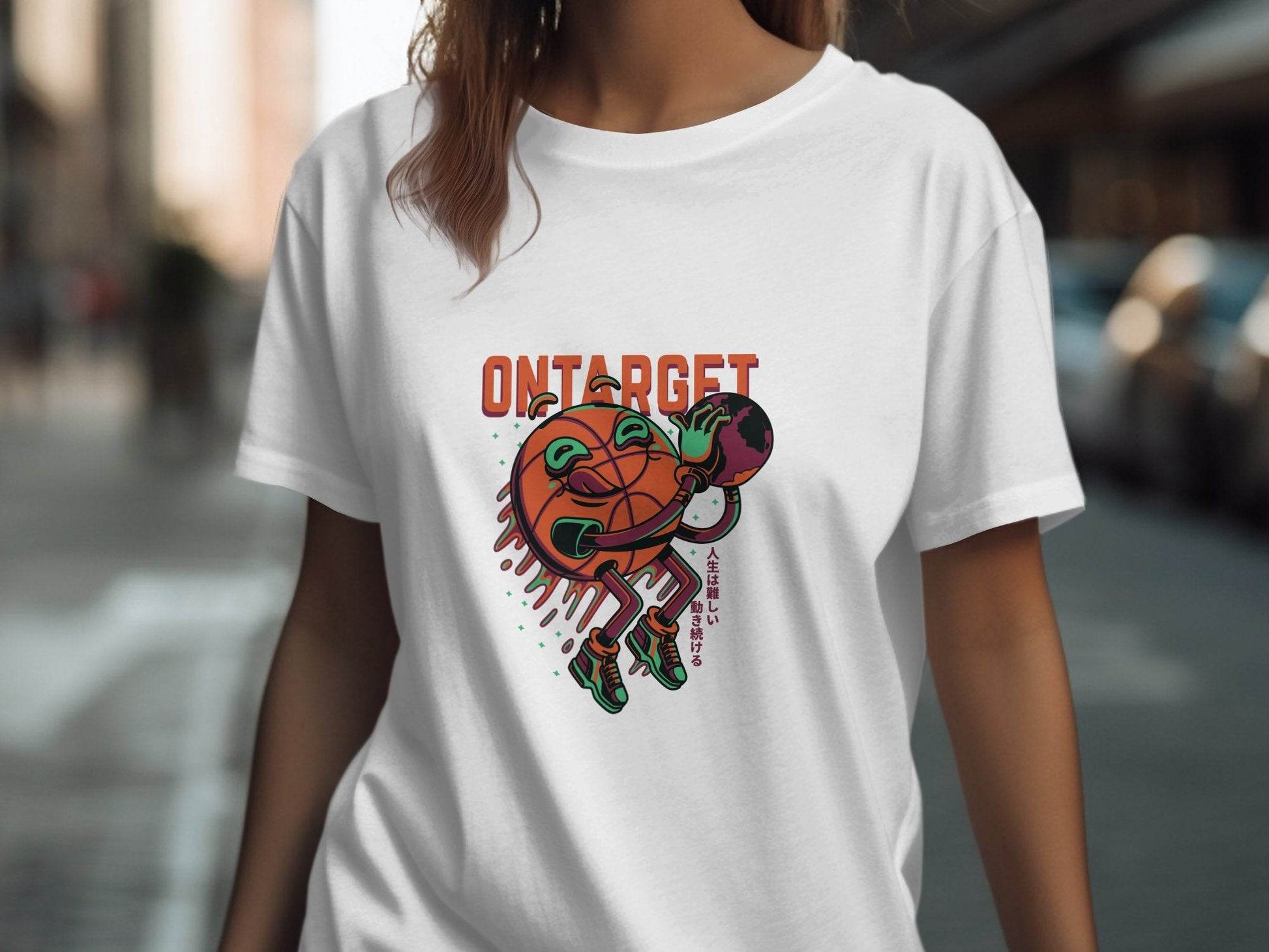 On Target Basketball Globe Design Premium Style T-Shirt - Design & Vybe