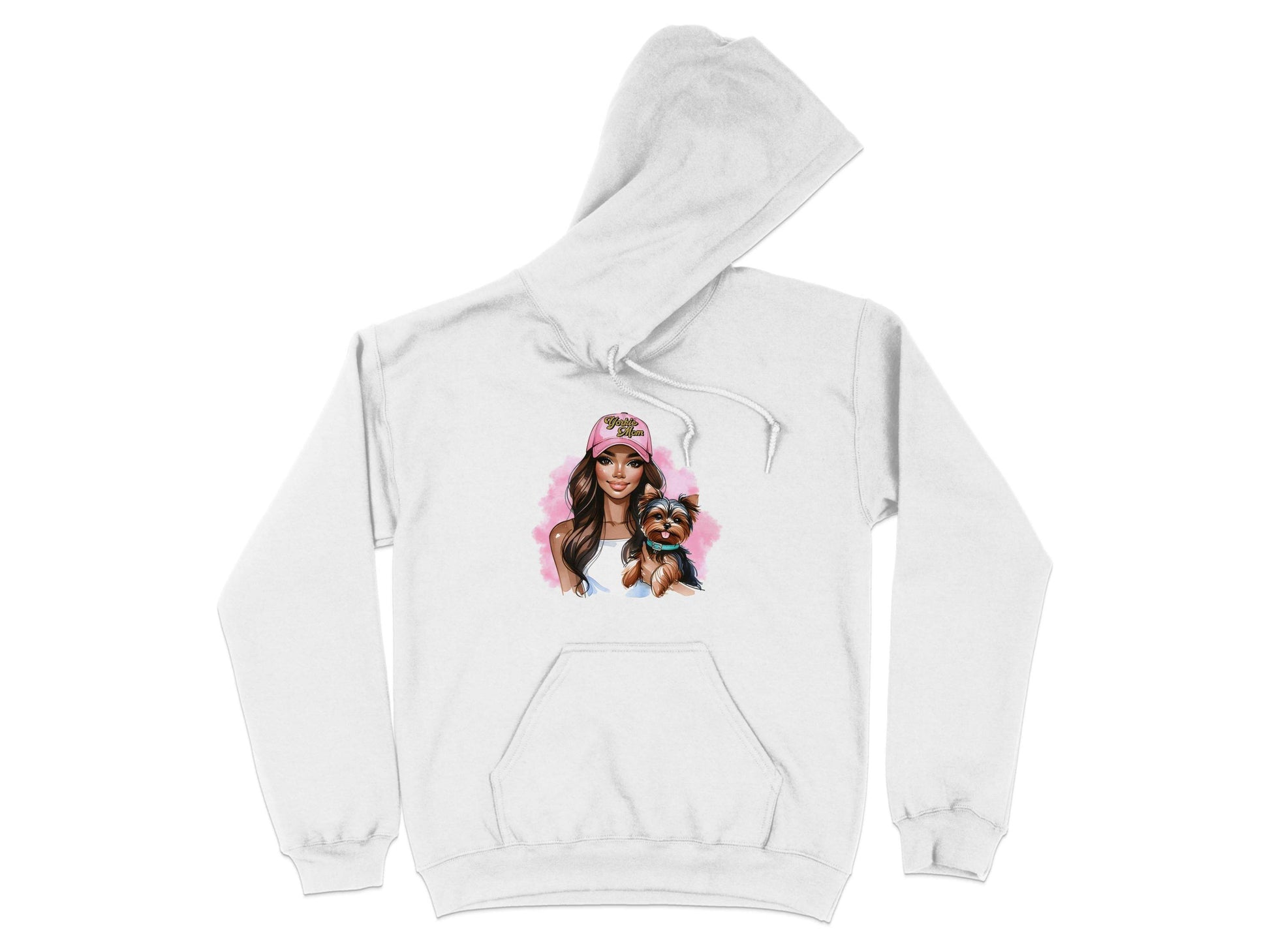 Yorkie Mom Hat with Adorable Dog Illustration Hoodie - Design & Vybe