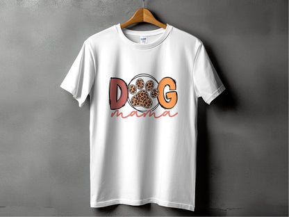Dog Mama Paw With Leopard Print For Animal Lovers T-Shirt - Design & Vybe