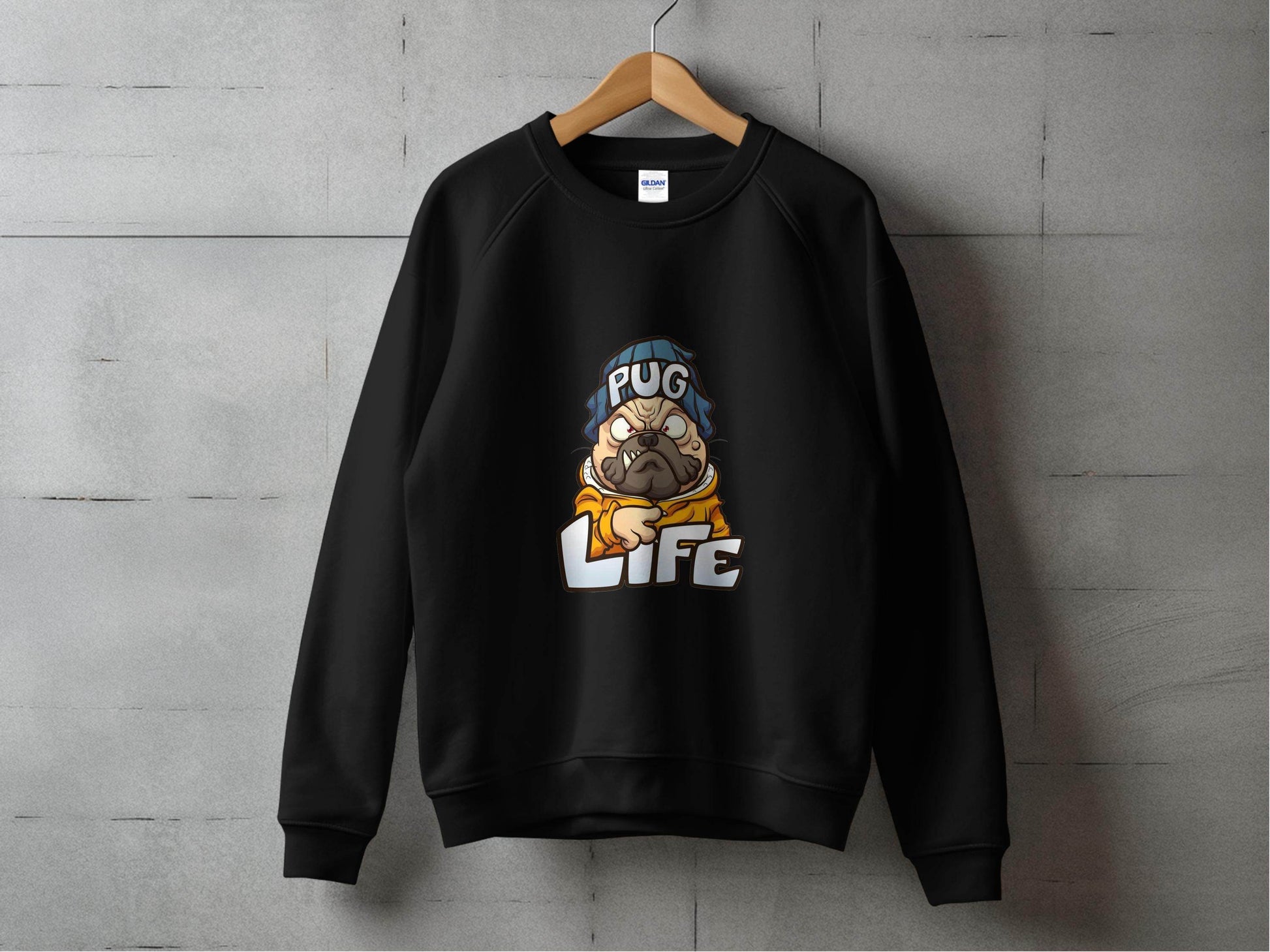 Cartoon Pug With Attitude Pug Life Design Style Sweater - Design & Vybe