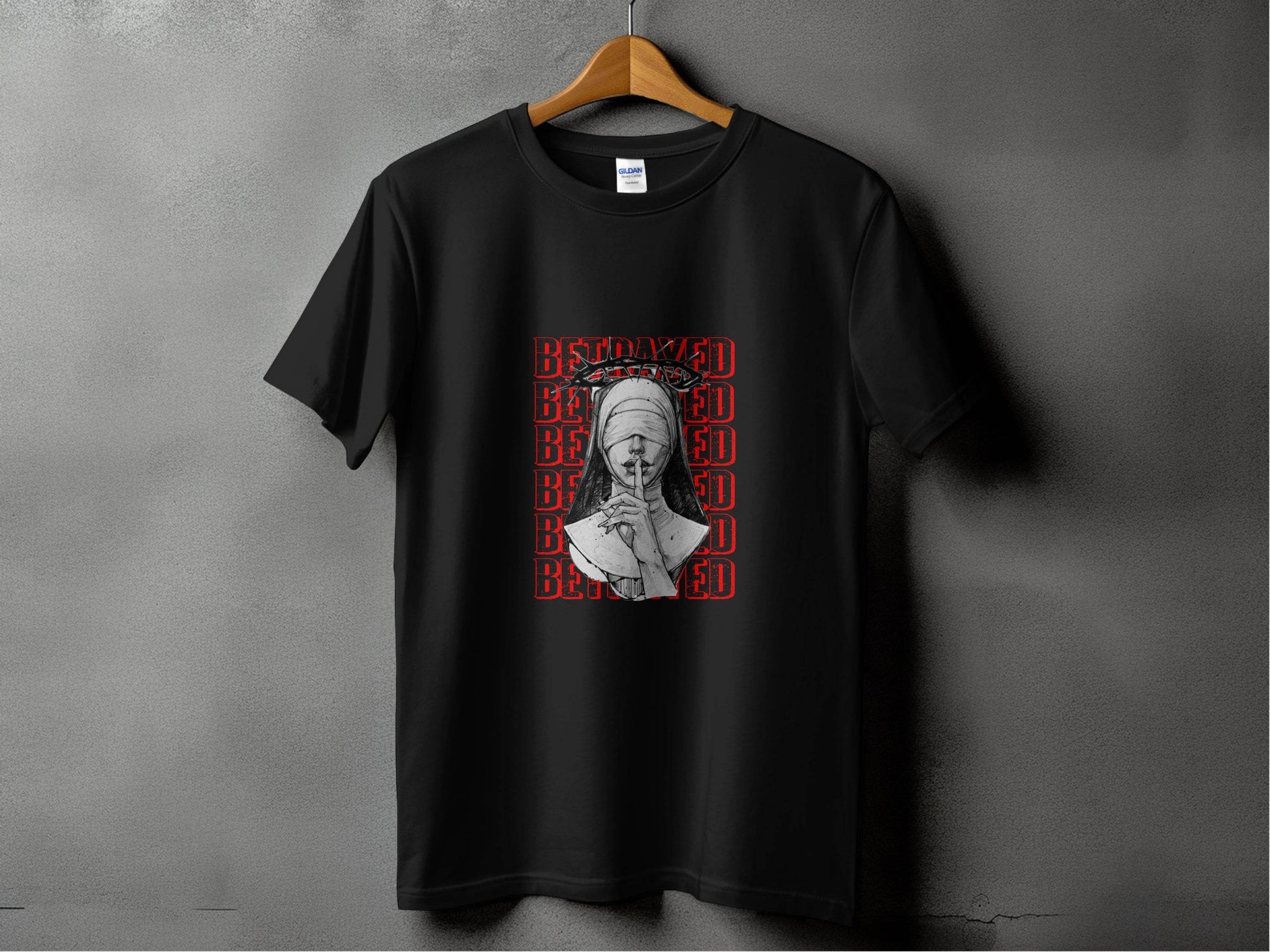 Blind Nun Betrayed Shhh Artistic Expression Design T-Shirt - Design & Vybe