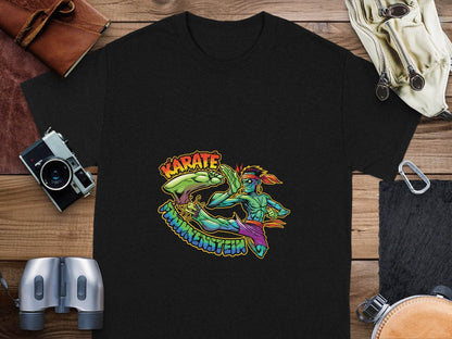 Karate Frankenstein Zombie Monster Funny Halloween T-Shirt - Design & Vybe