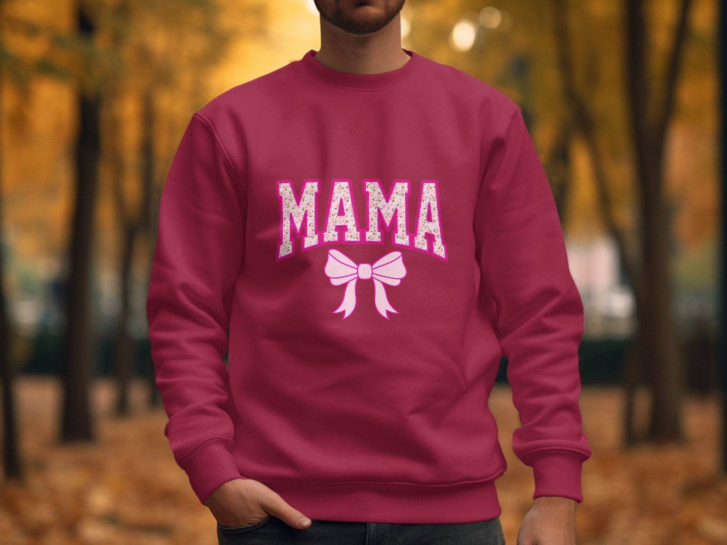 Floral Mama With Bow Graphic Design For Moms Sweater - Design & Vybe