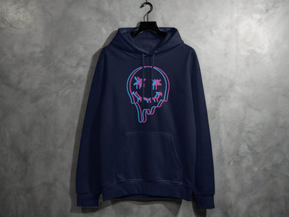 Unique Funny Dripping Smiley Graffiti Dead Face Graphic Hoodie - Design & Vybe