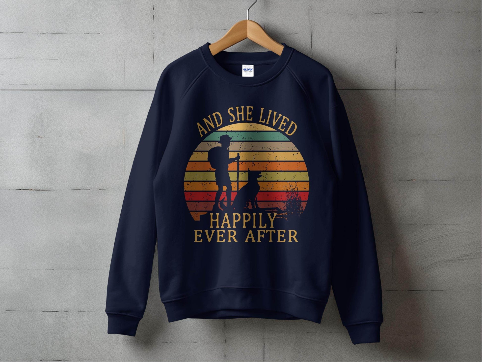 Hiking Dog And She Lived Happily Ever After Sweater - Design & Vybe