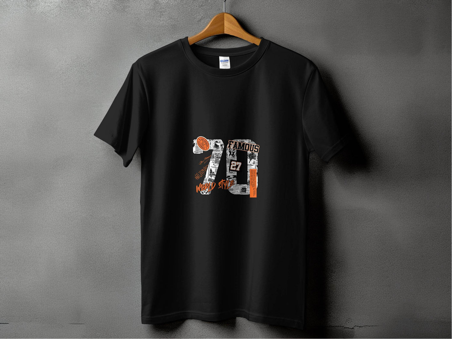 Retro Newspaper Famous 70 World Style Number 27 T-Shirt - Design & Vybe