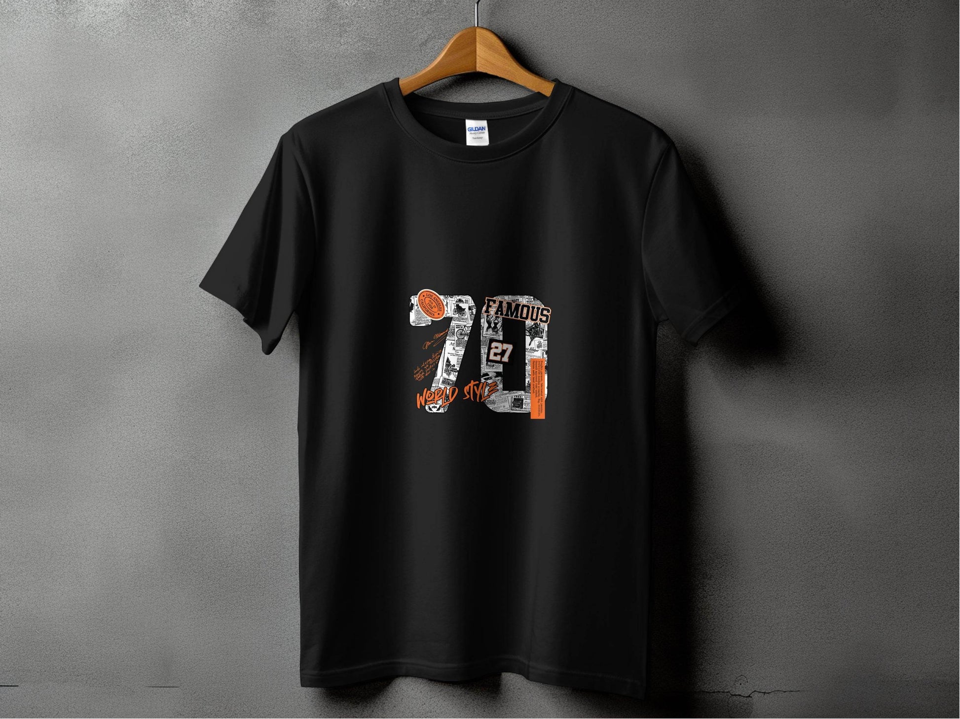 Retro Newspaper Famous 70 World Style Number 27 T-Shirt - Design & Vybe
