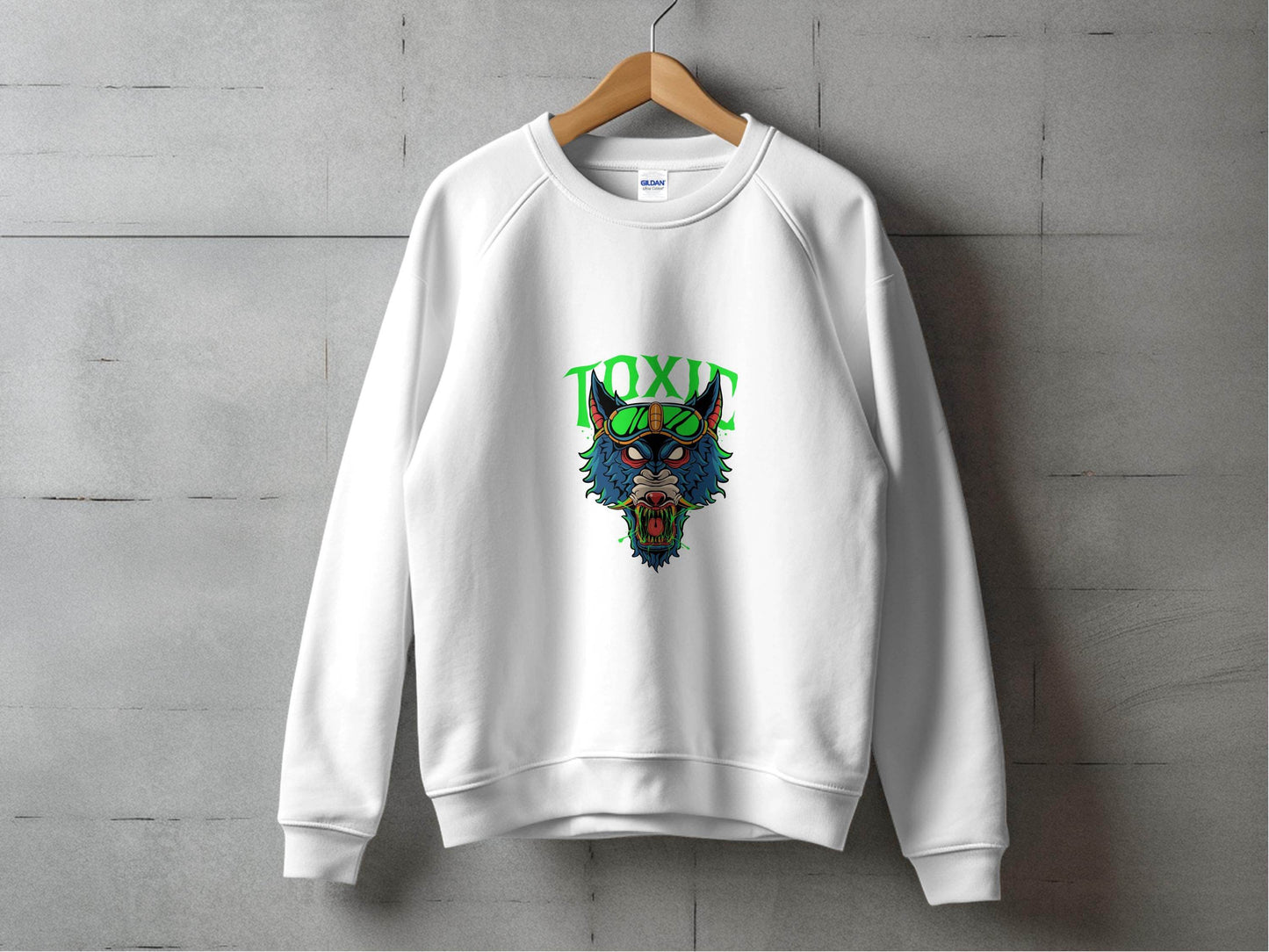 Toxic Wolf Artistic Graphic with Goggles Cool Sweater - Design & Vybe