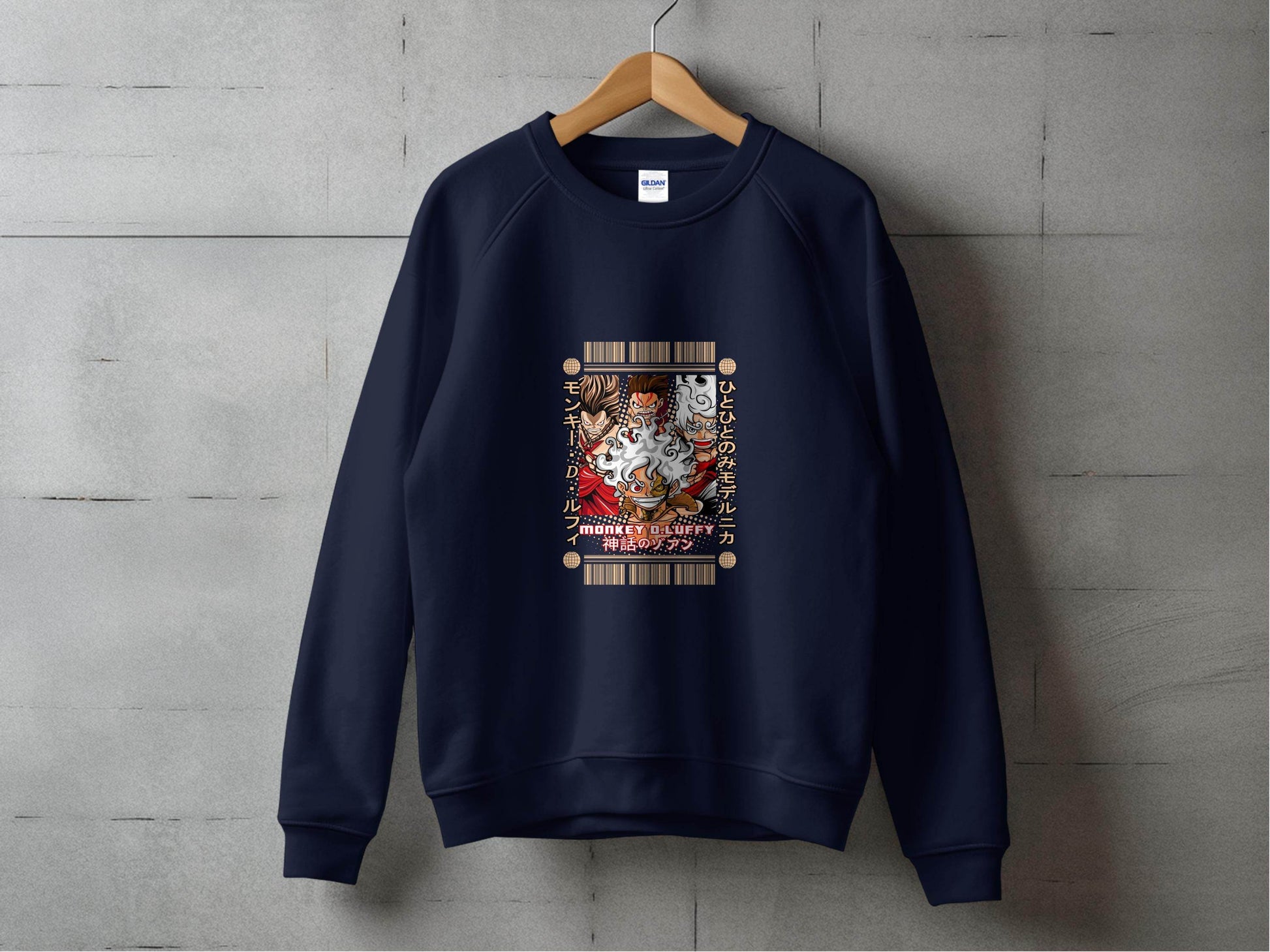 Three Poses Monkey D Luffy Character Anime Inspired Sweater - Design & Vybe