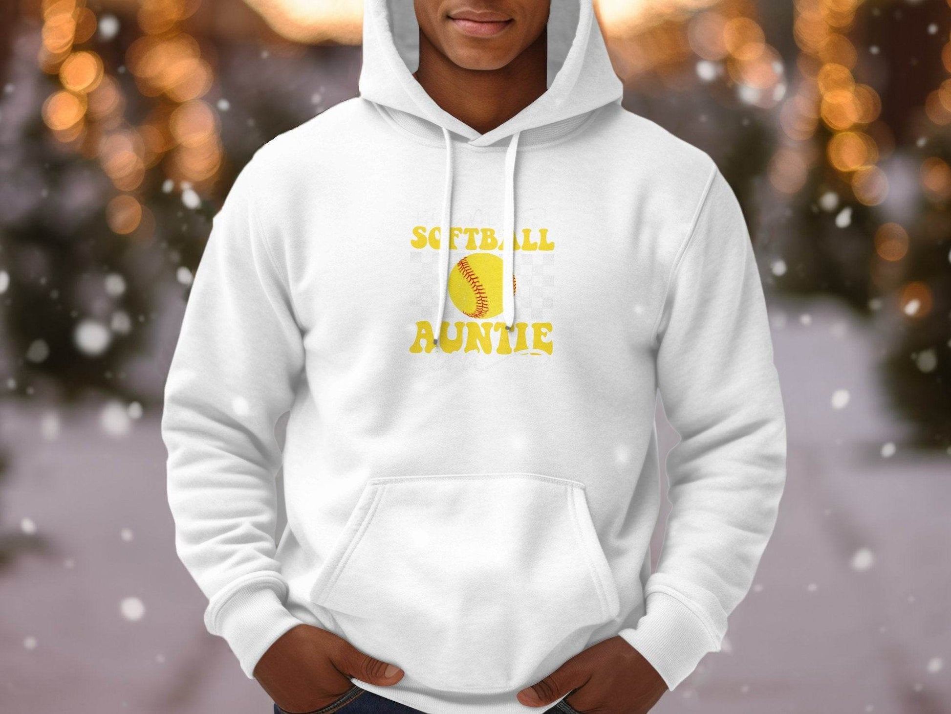 In My Softball Auntie Era Groovy Retro Proud Graphic Design Image Hoodie - Design & Vybe