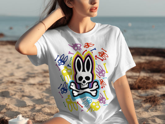 Vibrant Summer T-Shirt with Colorful Skull Design product